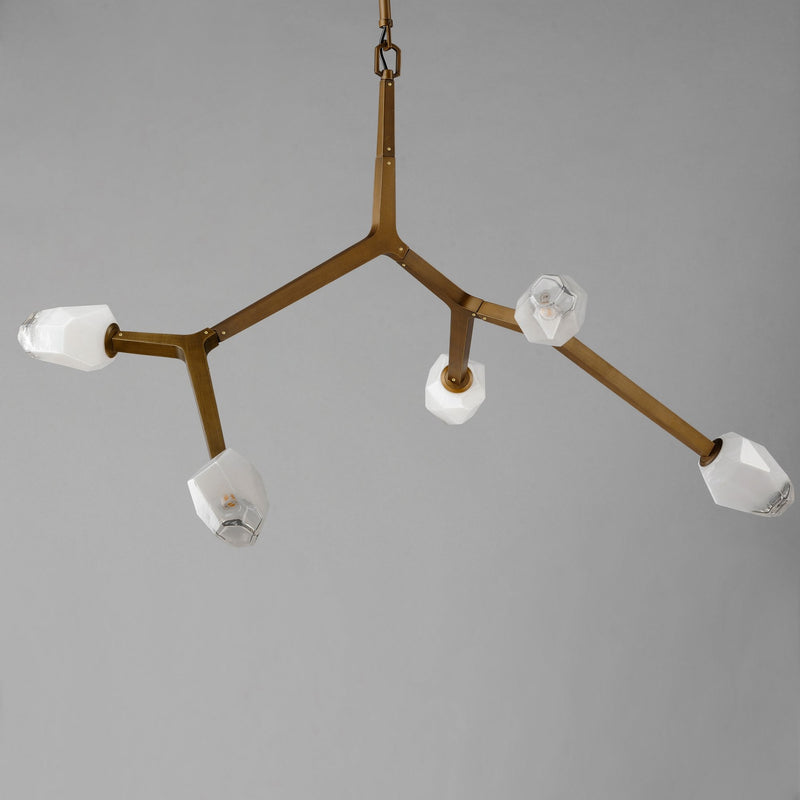 Blossom 5-Light LED Chandelier in Natural Aged Brass