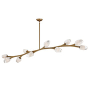 Blossom 10-Light LED Linear Chandelier in Natural Aged Brass