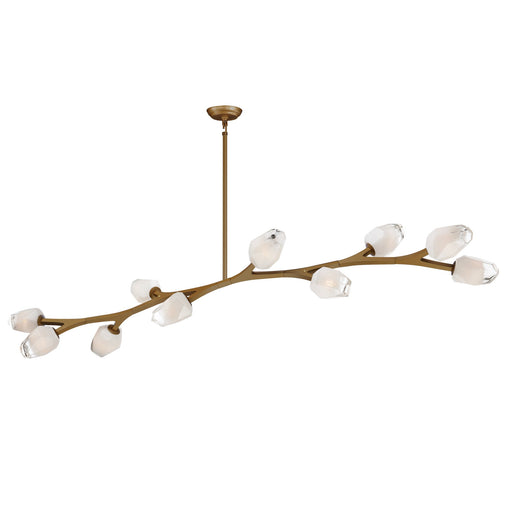 Blossom 10-Light LED Linear Chandelier in Natural Aged Brass
