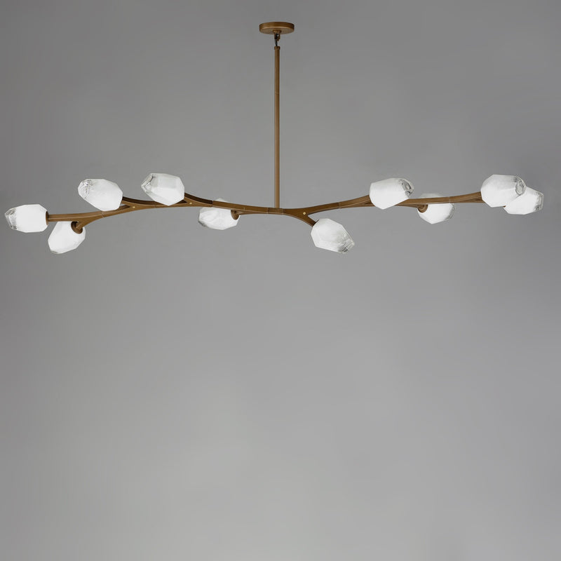 Blossom 10-Light LED Linear Chandelier in Natural Aged Brass