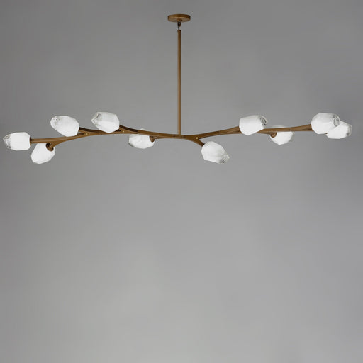 Blossom 10-Light LED Linear Chandelier in Natural Aged Brass