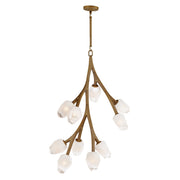 Blossom 10-Light LED Foyer Chandelier in Natural Aged Brass
