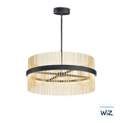 Chimes 34" LED Pendant WiZ in Black / Satin Brass