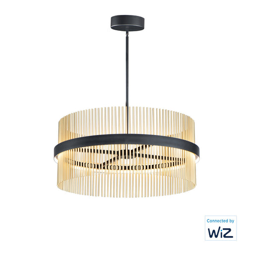 Chimes 34" LED Pendant WiZ in Black / Satin Brass