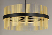 Chimes 34" LED Pendant WiZ in Black / Satin Brass