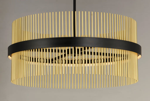 Chimes 34" LED Pendant WiZ in Black / Satin Brass