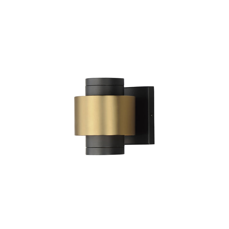 Reveal Small LED Outdoor Wall Sconce in Black / Gold