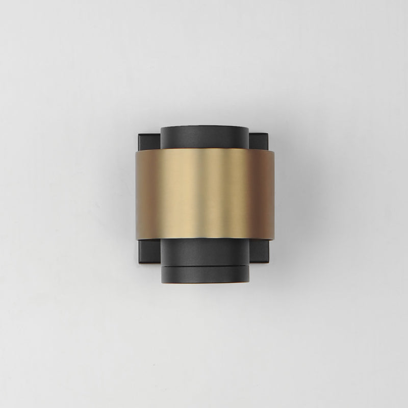 Reveal Small LED Outdoor Wall Sconce in Black / Gold