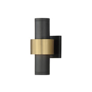 Reveal Medium LED Outdoor Wall Sconce in Black / Gold