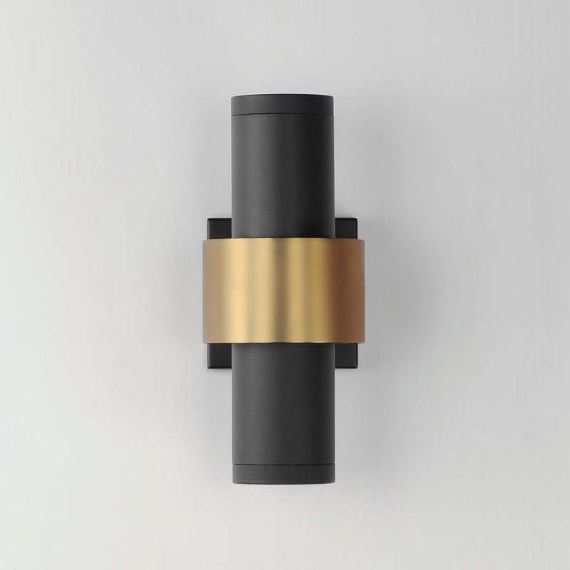 Reveal Medium LED Outdoor Wall Sconce in Black / Gold