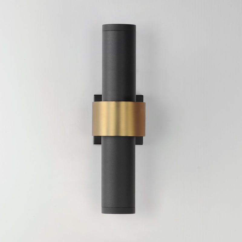 Reveal Large LED Outdoor Wall Sconce in Black / Gold