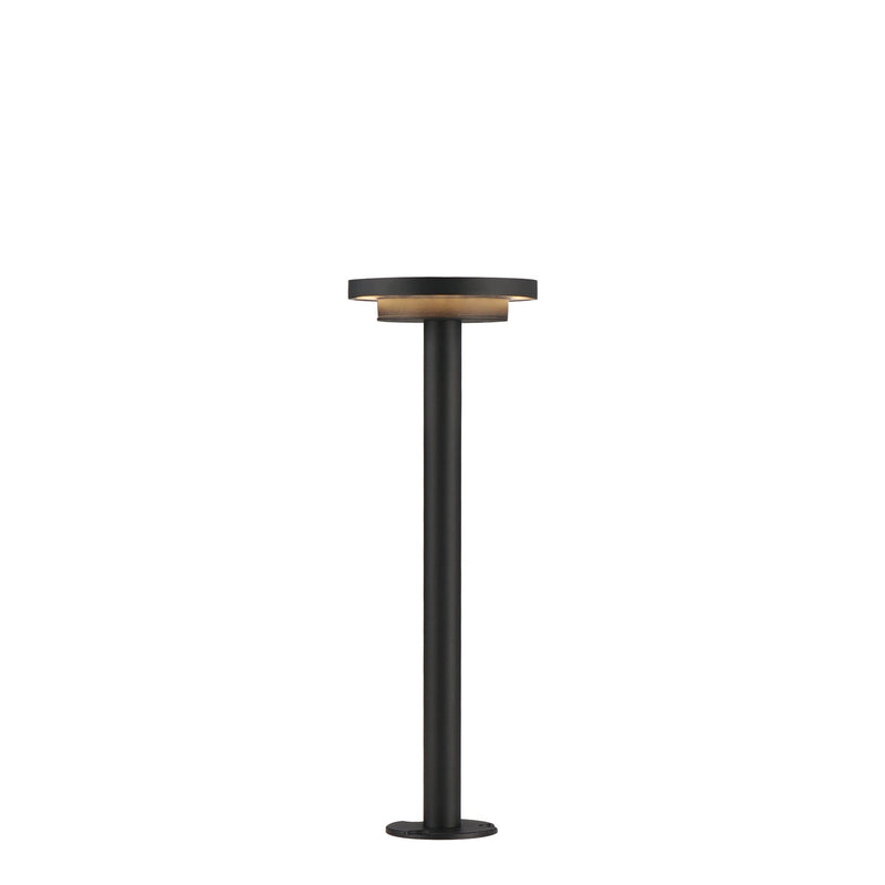 Alumilux Bollard Dish Light with 16" Pole in Black