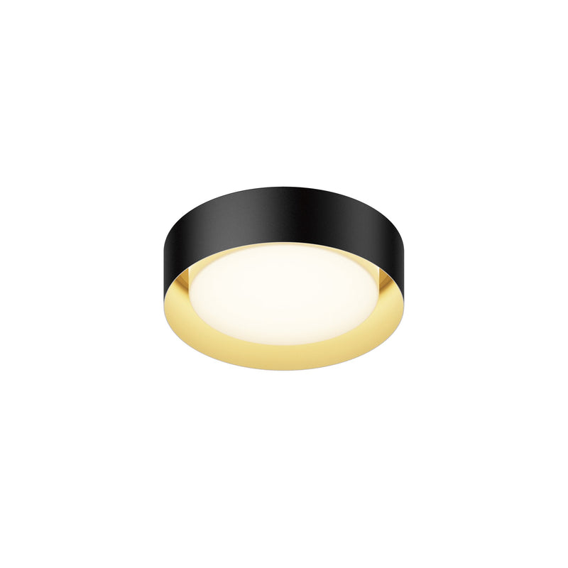 Echo 13" LED Flush Mount in Black / Gold