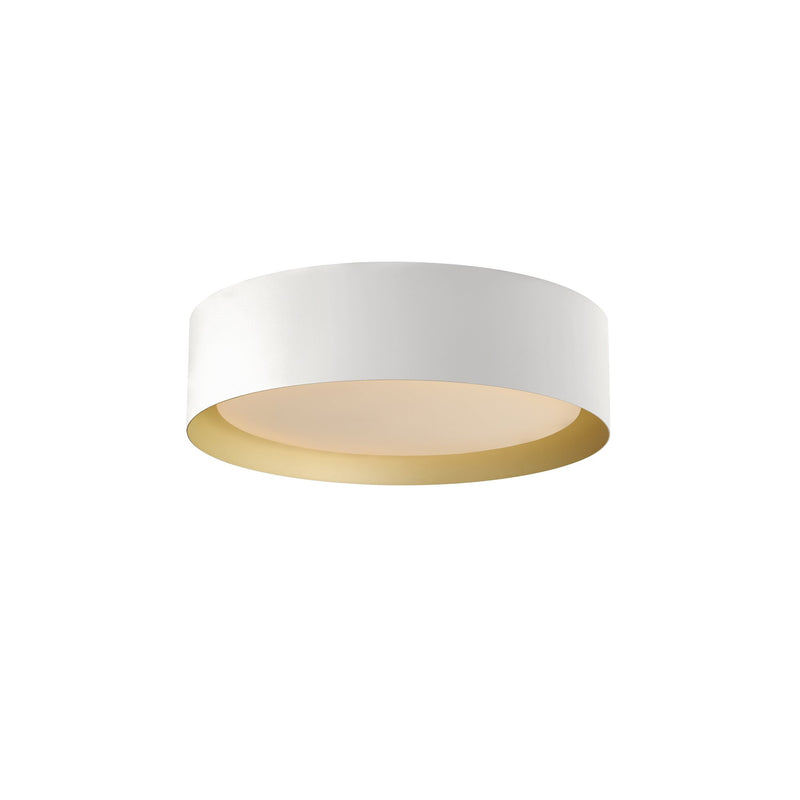 Echo 16" LED Flush Mount in White / Gold
