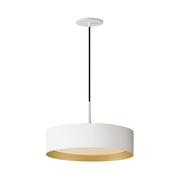 Echo 16" LED Pendant in White / Gold