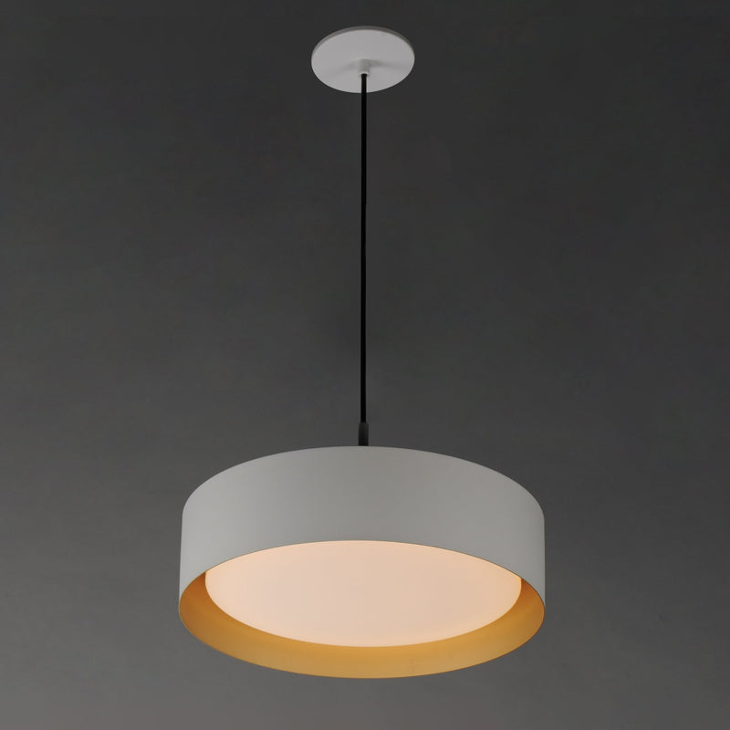 Echo 16" LED Pendant in White / Gold