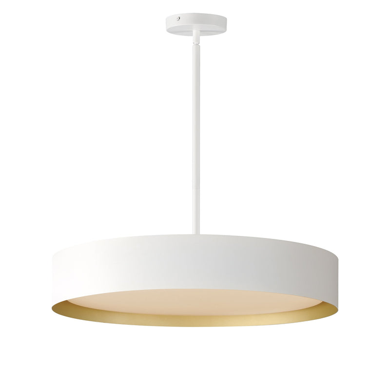 Echo 24" LED Pendant in White / Gold