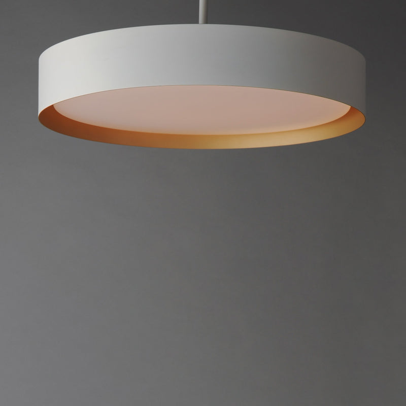 Echo 24" LED Pendant in White / Gold