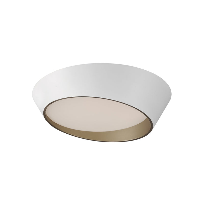 Slant 19.75" LED Flush Mount in White / Gold