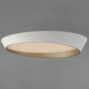 Slant 31.5" LED Flush Mount in White / Gold