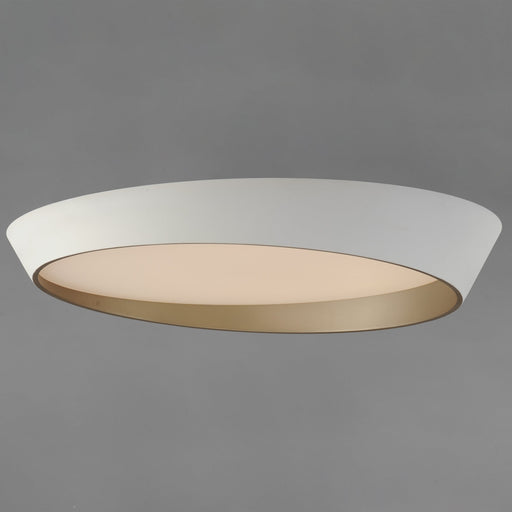 Slant 31.5" LED Flush Mount in White / Gold