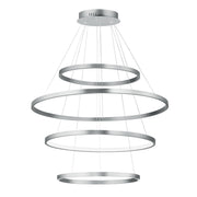 Groove 4 Tier LED Pendant in Brushed Aluminum