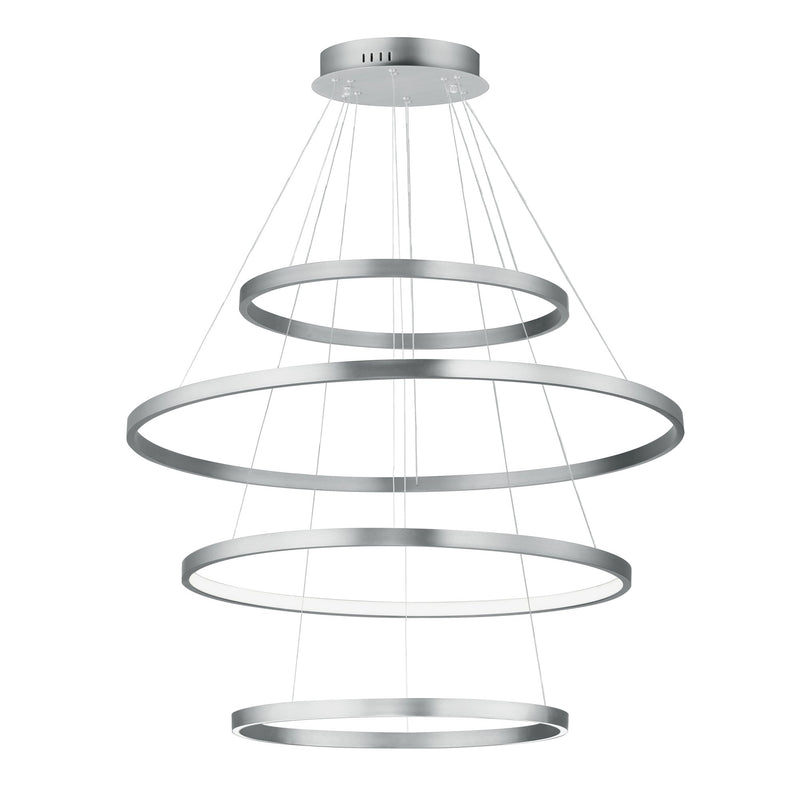 Groove 4 Tier LED Pendant in Brushed Aluminum