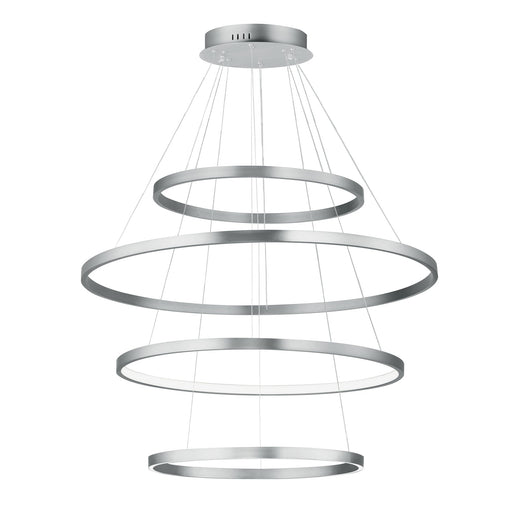 Groove 4 Tier LED Pendant in Brushed Aluminum