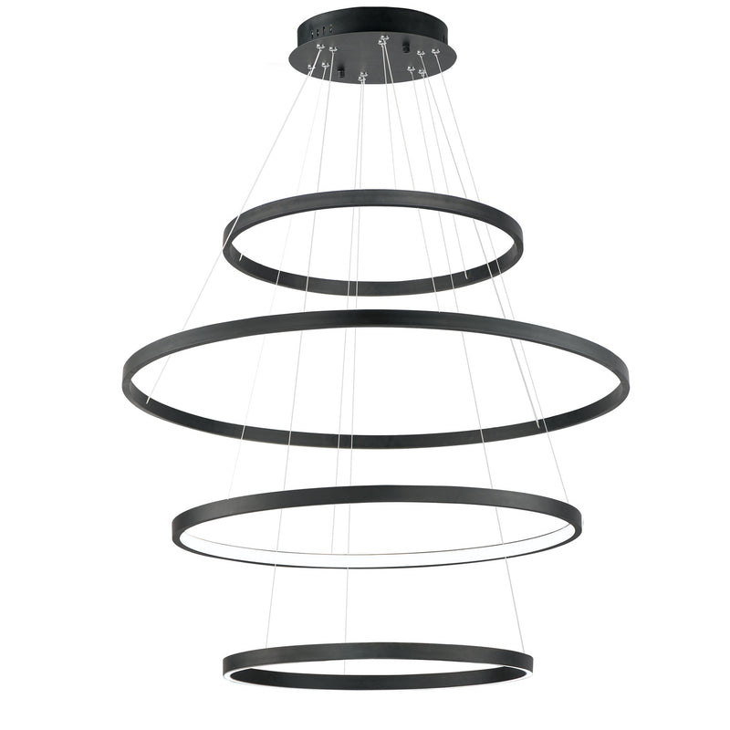 Groove 4 Tier LED Pendant in Black