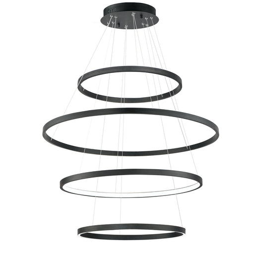 Groove 4 Tier LED Pendant in Black