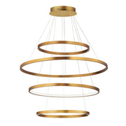 Groove 4 Tier LED Pendant in Gold