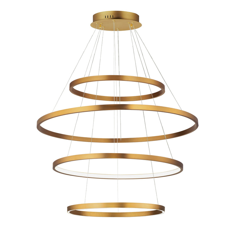 Groove 4 Tier LED Pendant in Gold