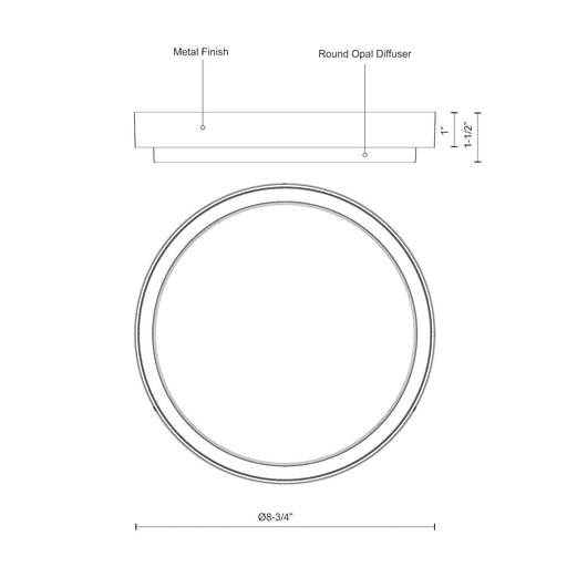 Bailey 8" Flush Mount in Gray