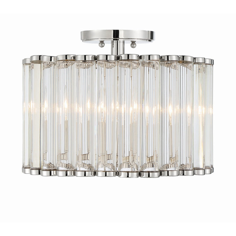 Elliot 4 Light 15.25" Semi Flush Mount in Polished Nickel