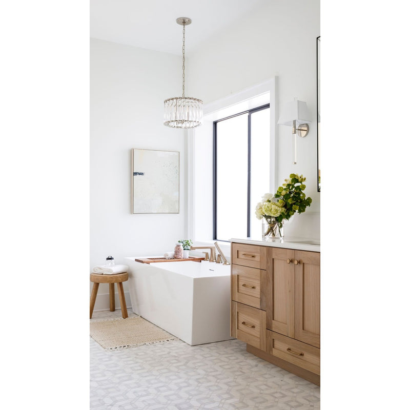 Elliot 4 Light 15.25" Pendant in Polished Nickel in a room setting