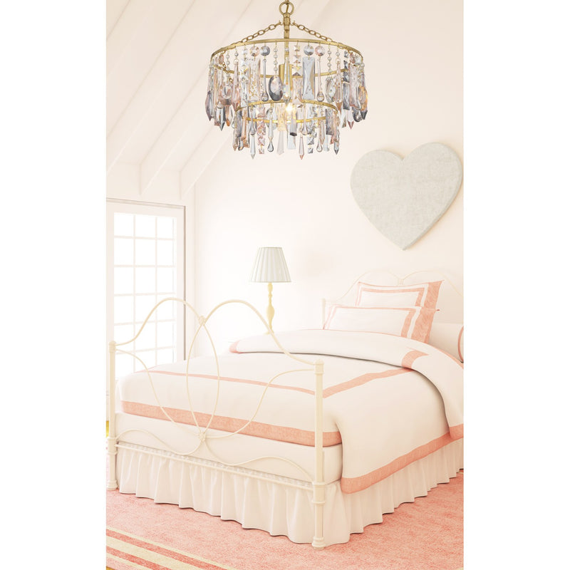 Elsa 1 Light 15" Pendant in Antique Gold in a room setting