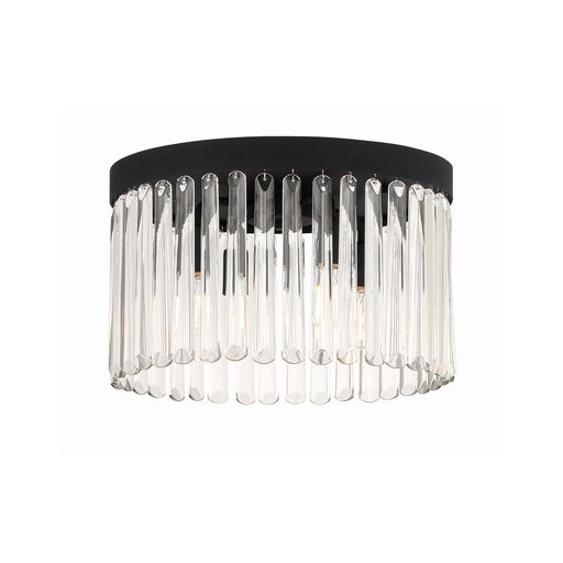 Emory 4 Light 15" Flush Mount in Black Forged