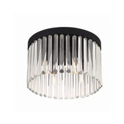 Emory 4 Light 15" Flush Mount in Black Forged