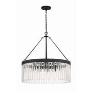 Emory 8 Light 24" Chandelier in Black Forged