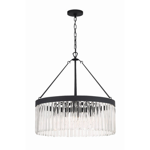 Emory 8 Light 24" Chandelier in Black Forged