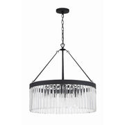 Emory 8 Light 24" Chandelier in Black Forged