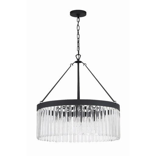 Emory 8 Light 24" Chandelier in Black Forged