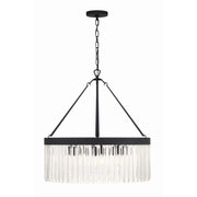 Emory 8 Light 24" Chandelier in Black Forged