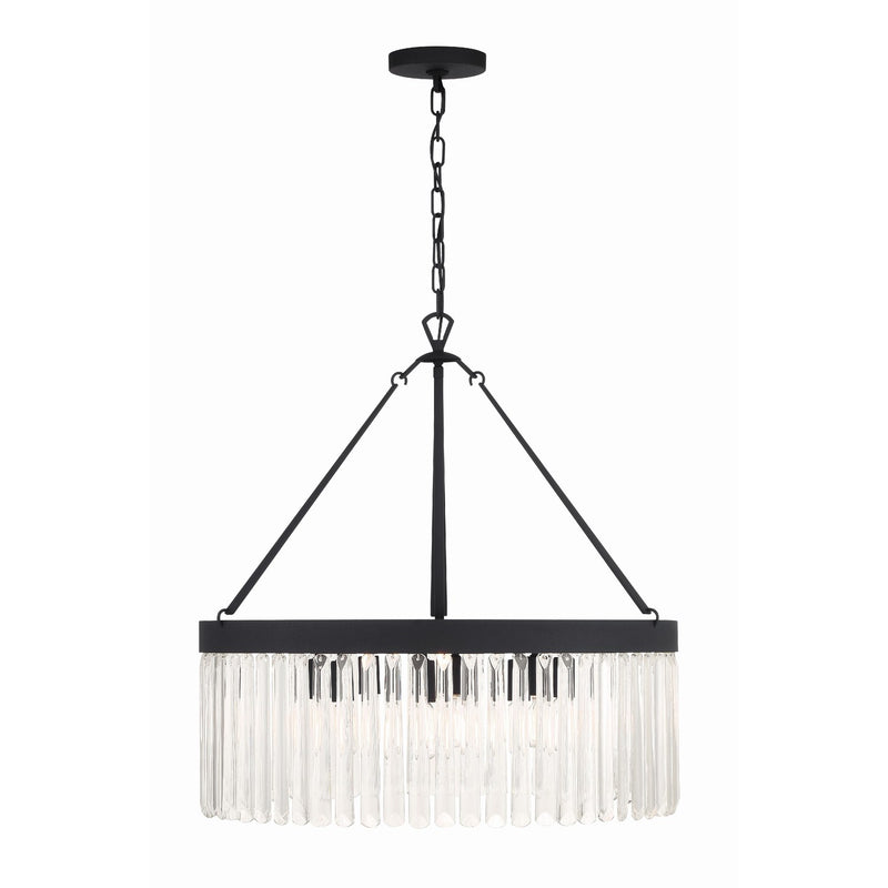 Emory 8 Light 24" Chandelier in Black Forged