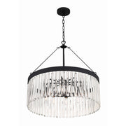 Emory 8 Light 24" Chandelier in Black Forged