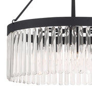Emory 8 Light 24" Chandelier in Black Forged