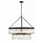 Emory 9 Light 32" Chandelier in Black Forged