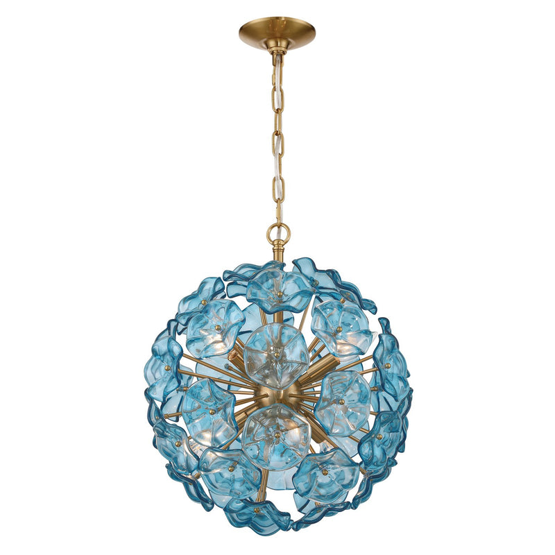 Esme 6 Light 18.25" Chandelier in Aged Brass