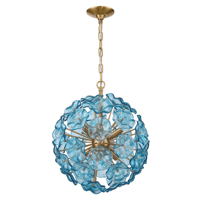 Esme 6 Light 18.25" Chandelier in Aged Brass