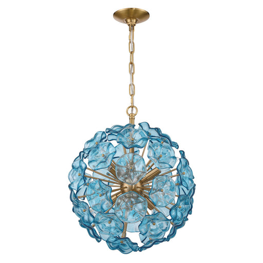 Esme 6 Light 18.25" Chandelier in Aged Brass